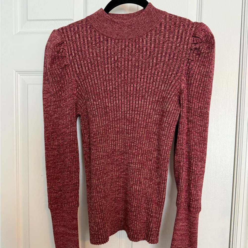Who What Wear Burgundy Ribbed Sweater